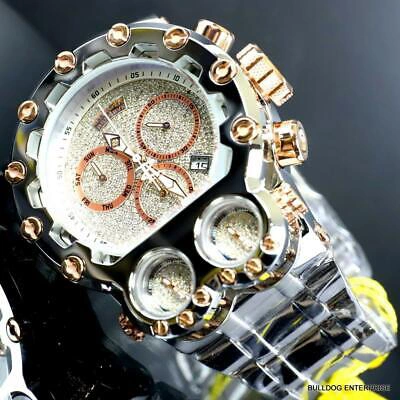 Pre-owned Invicta Bolt Magnum Tria 2.5 Ctw Diamond Rose Gold Two Tone Swiss 52mm Watch