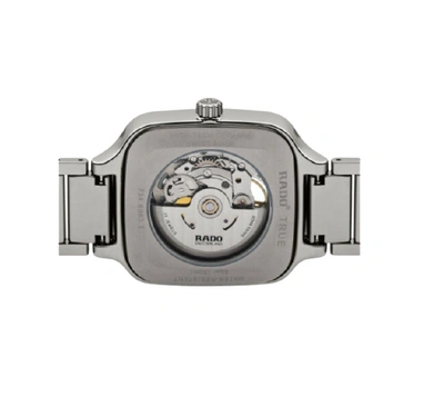Pre-owned Rado True Square Automatic Open Heart Ceramic Unisex Watch R27083202