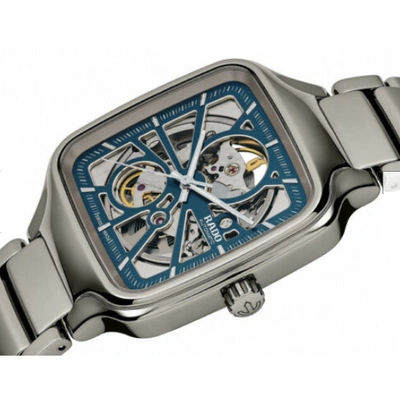 Pre-owned Rado True Square Automatic Open Heart Ceramic Unisex Watch R27083202