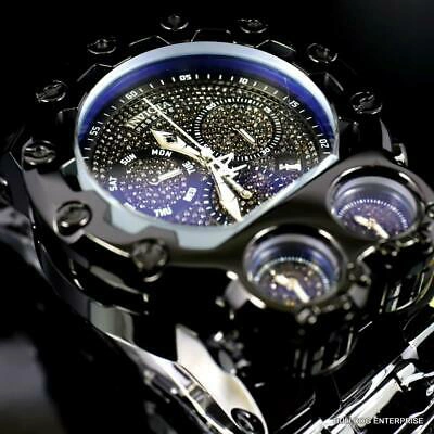 Pre-owned Invicta Bolt Magnum Tria 2.5 Ctw Black Diamond Steel Swiss Chrono 52mm Watch
