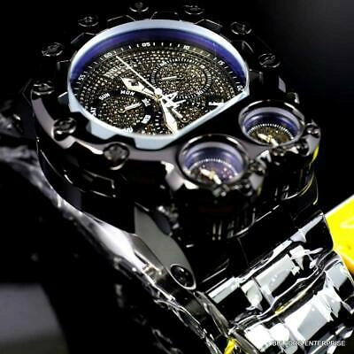 Pre-owned Invicta Bolt Magnum Tria 2.5 Ctw Black Diamond Steel Swiss Chrono 52mm Watch