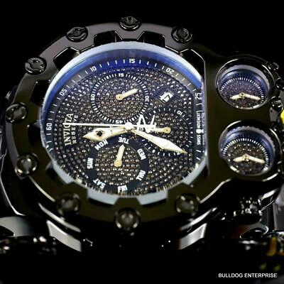 Pre-owned Invicta Bolt Magnum Tria 2.5 Ctw Black Diamond Steel Swiss Chrono 52mm Watch