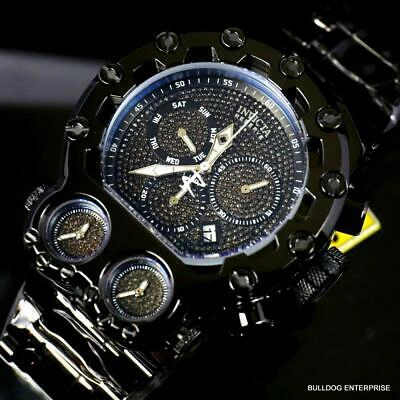 Pre-owned Invicta Bolt Magnum Tria 2.5 Ctw Black Diamond Steel Swiss Chrono 52mm Watch