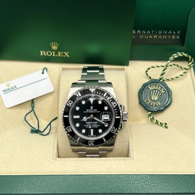 Pre-owned Rolex Submariner 116610ln 40mm Steel Ceramic Black Dial Full Stickers