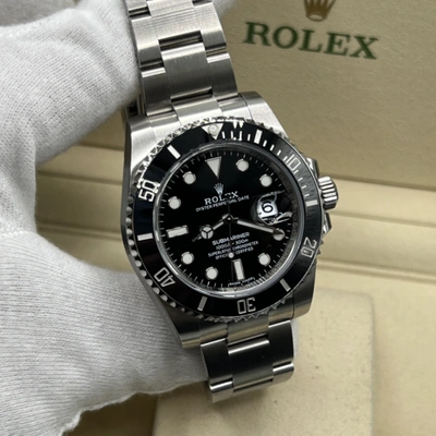 Pre-owned Rolex Submariner 116610ln 40mm Steel Ceramic Black Dial Full Stickers
