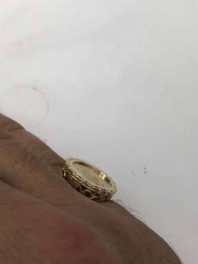 Pre-owned Navid Jewelry Inc 14k Yellow Gold Men's 1/10oz Fine Liberty Gold Coin Ring