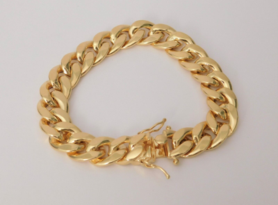Pre-owned Miami Cuban Real 10k Yellow Gold  Link Bracelet 12mm 9" Inch 12 Mm 26.20 Grams