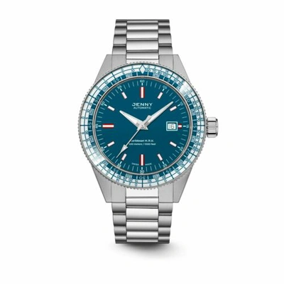Pre-owned Jenny Je122001002 Men's Caribbean H.r.v. Blue Swiss Automatic Watch