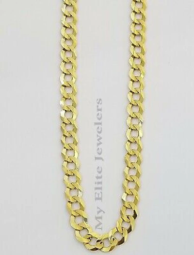 Pre-owned My Elite Jeweler Solid 14k Yellow Gold Chain Cuban Curb Link 9mm Necklace 20"- 30" Real Gold Sale