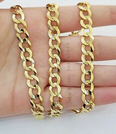 Pre-owned My Elite Jeweler Solid 14k Yellow Gold Chain Cuban Curb Link 9mm Necklace 20"- 30" Real Gold Sale