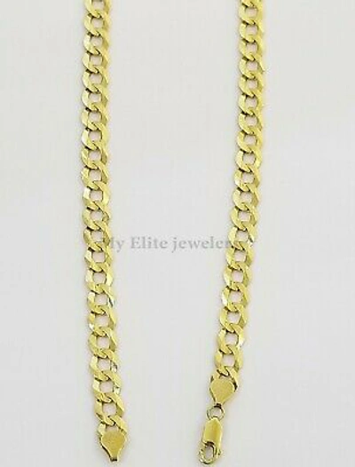 Pre-owned My Elite Jeweler Solid 14k Yellow Gold Chain Cuban Curb Link 9mm Necklace 20"- 30" Real Gold Sale