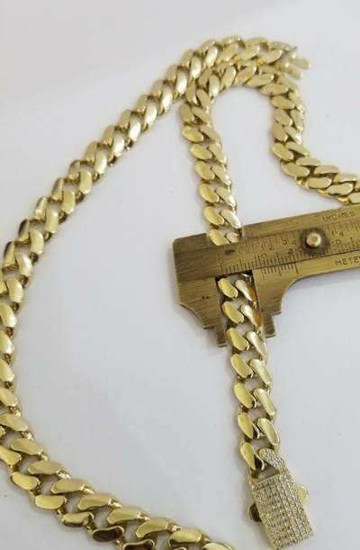 Pre-owned Globalwatches10 10k Yellow Gold Royal Miami Cuban Chain Bracelet 9" 10mm Monaco Necklace 24" In Chain And Bracelet Set