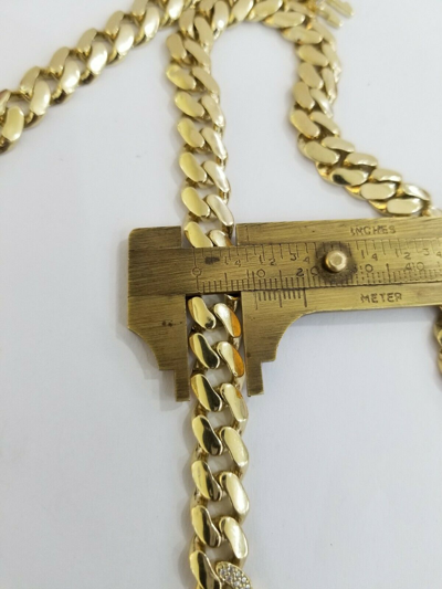 Pre-owned Globalwatches10 10k Yellow Gold Royal Miami Cuban Chain Bracelet 9" 10mm Monaco Necklace 24" In Chain And Bracelet Set