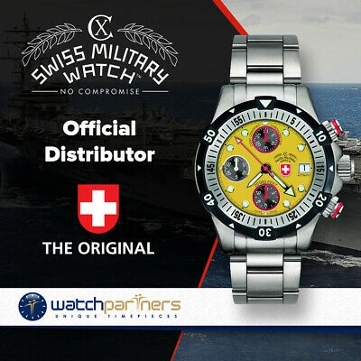 Pre-owned Swiss Military Cx  20000 Ft Diving Watch Guinness World Record Eta 7750 Cosc Yell