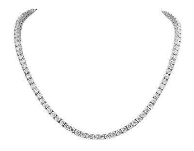 Pre-owned Jewelry Unlimited White Gold 1 Row 4 Prong Set 25 Pointer Real Diamond Tennis Chain 4mm 20" 30ct