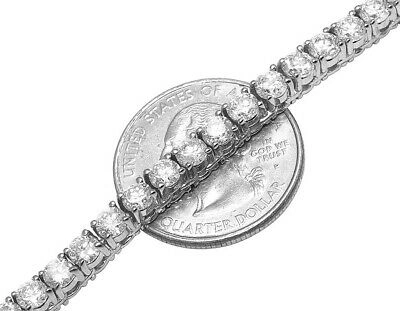 Pre-owned Jewelry Unlimited White Gold 1 Row 4 Prong Set 25 Pointer Real Diamond Tennis Chain 4mm 20" 30ct