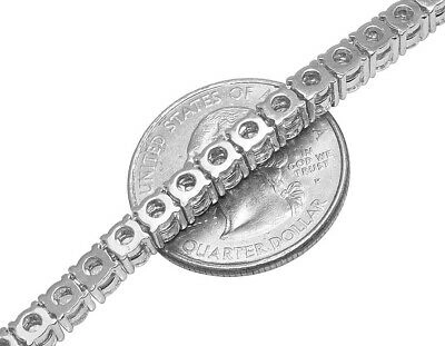 Pre-owned Jewelry Unlimited White Gold 1 Row 4 Prong Set 25 Pointer Real Diamond Tennis Chain 4mm 20" 30ct