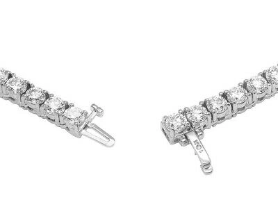 Pre-owned Jewelry Unlimited White Gold 1 Row 4 Prong Set 25 Pointer Real Diamond Tennis Chain 4mm 20" 30ct