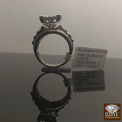Pre-owned G&d 2ct Diamond Solid 10k White Gold Ring Engagement Wedding Cinderella Ladies Real In G-i