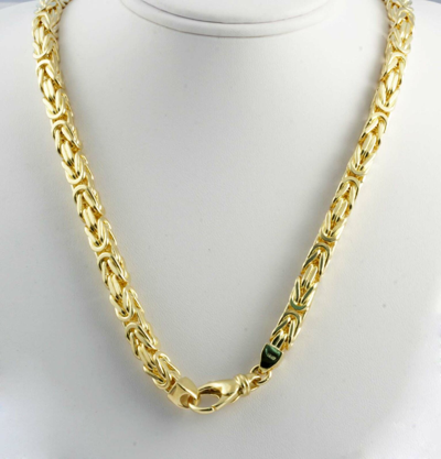 Pre-owned Gd Diamond 240 Gm 14k Yellow Solid Gold Men's Women's Byzantine Chain Necklace 28" 7mm In No Stone