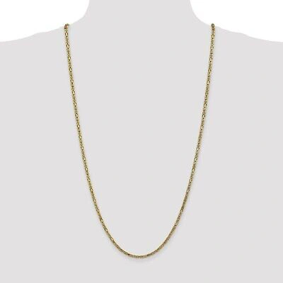 Pre-owned Skyjewelers Real 14kt Yellow Gold 30 Inch 2.5mm Byzantine With Lobster Clasp Chain; 30 Inch