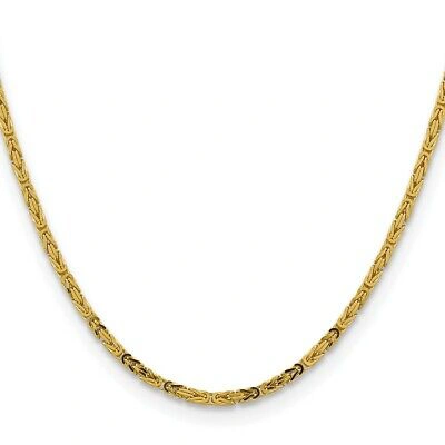 Pre-owned Skyjewelers Real 14kt Yellow Gold 30 Inch 2.5mm Byzantine With Lobster Clasp Chain; 30 Inch