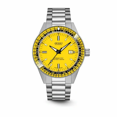 Pre-owned Jenny Je122001004 Men's Caribbean H.r.v. Yellow Swiss Automatic Watch