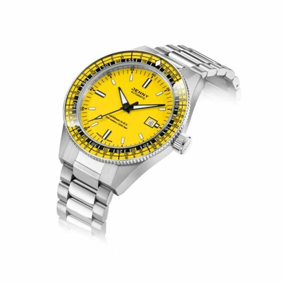 Pre-owned Jenny Je122001004 Men's Caribbean H.r.v. Yellow Swiss Automatic Watch