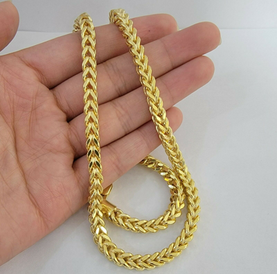 Pre-owned My Elite Jeweler 10k Gold Franco Link Chain 24" Necklace 6mm Thick, Real 10kt Men's Strong Chain