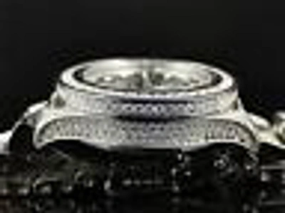 Pre-owned Breitling Custom Ladies  Aeromarine Black Colt Ocean Diamond Watch 15 Ct In Silver