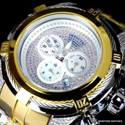 Pre-owned Invicta Reserve Bolt Zeus Diamond 50mm Polished Two Tone Steel Swiss Watch