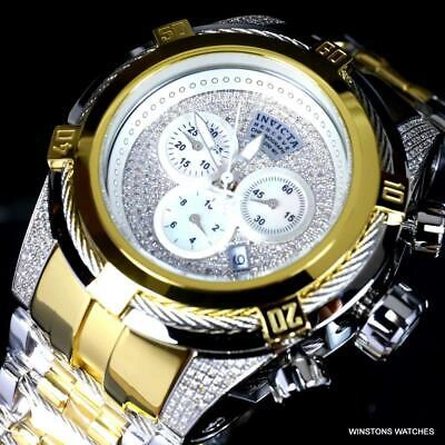 Pre-owned Invicta Reserve Bolt Zeus Diamond 50mm Polished Two Tone Steel Swiss Watch