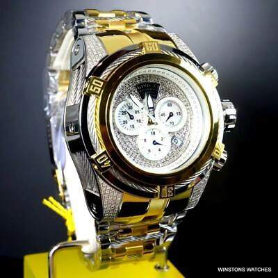 Pre-owned Invicta Reserve Bolt Zeus Diamond 50mm Polished Two Tone Steel Swiss Watch