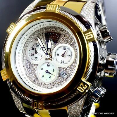Pre-owned Invicta Reserve Bolt Zeus Diamond 50mm Polished Two Tone Steel Swiss Watch
