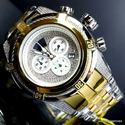 Pre-owned Invicta Reserve Bolt Zeus Diamond 50mm Polished Two Tone Steel Swiss Watch