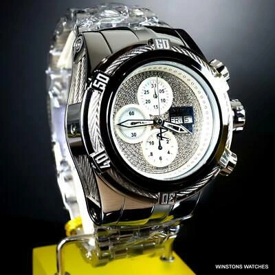 Pre-owned Invicta Reserve Bolt Zeus Diamond Swiss Automatic Sw500 Mvt Steel Watch 52mm