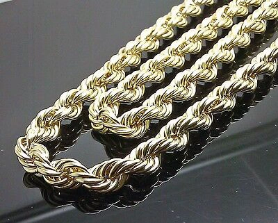 Pre-owned Globalwatches10 9mm 22" 10k Yellow Gold Thick Rope Chain Necklace Real 10kt Gold For Mens