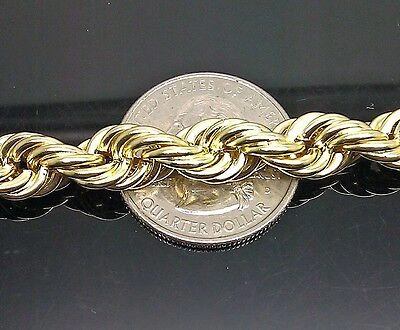 Pre-owned Globalwatches10 9mm 22" 10k Yellow Gold Thick Rope Chain Necklace Real 10kt Gold For Mens