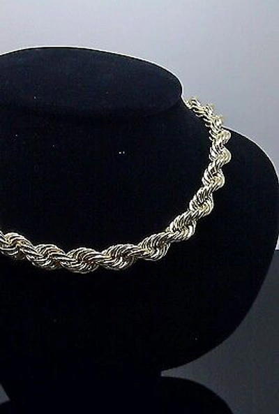 Pre-owned Globalwatches10 9mm 22" 10k Yellow Gold Thick Rope Chain Necklace Real 10kt Gold For Mens