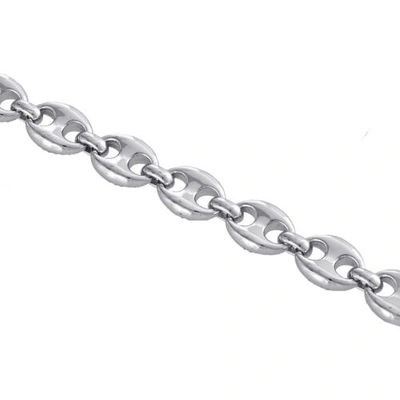 Pre-owned Jfl Diamonds & Timepieces 10k White Gold 9.50mm Diamond Solid Puff Gucci Link Chain 22" Necklace 11.60 Ct.