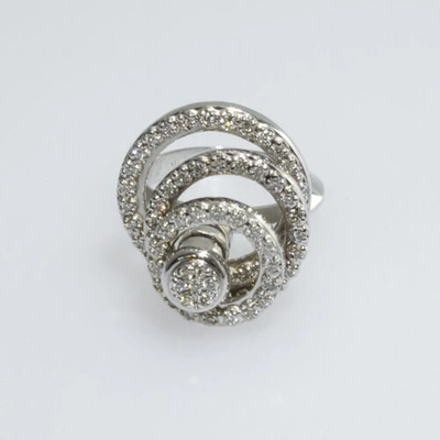 Pre-owned Gems4me Motion Ring 14k Gold And 77 Diamonds Three Circle - Fl809 In Clear