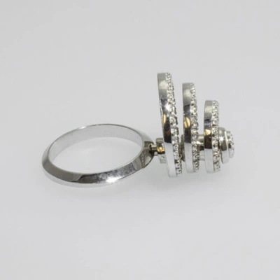 Pre-owned Gems4me Motion Ring 14k Gold And 77 Diamonds Three Circle - Fl809 In Clear