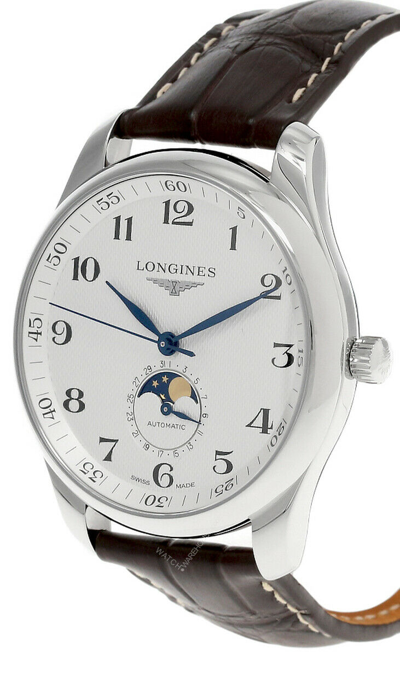 Pre-owned Longines Master Moonphase 42mm Auto Silver Dial Men's Watch L2.919.4.78.3