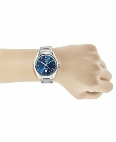 Pre-owned Tag Heuer Carrera Calibre 7 Twin Time Blue Dial Men's Watch Wbn201a.ba0640
