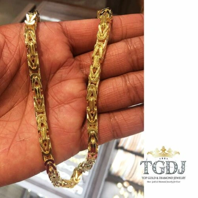 Pre-owned Tgdj 157 Gram 14k Yellow Solid Gold Men's Women's Byzantine Chain Necklace 28" 6 Mm