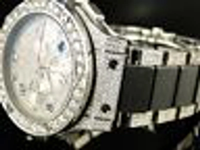 Pre-owned Hublot Mens Brand  Big Bang 44mm Evolution Ceramic Band Diamond Watch 15.95 In Silver