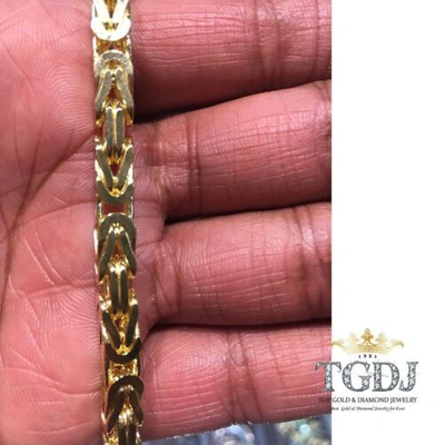 Pre-owned Tgdj 157 Gram 14k Yellow Solid Gold Men's Women's Byzantine Chain Necklace 28" 6 Mm