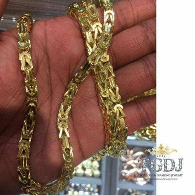 Pre-owned Tgdj 157 Gram 14k Yellow Solid Gold Men's Women's Byzantine Chain Necklace 28" 6 Mm