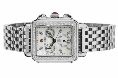 Pre-owned Michele Deco Day Diamond Mop Dial Chronograph Mww06p000099 Ladies Watch