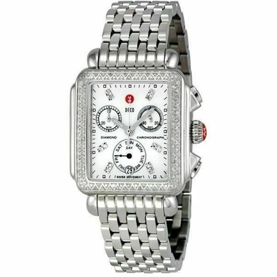Pre-owned Michele Deco Day Diamond Mop Dial Chronograph Mww06p000099 Ladies Watch